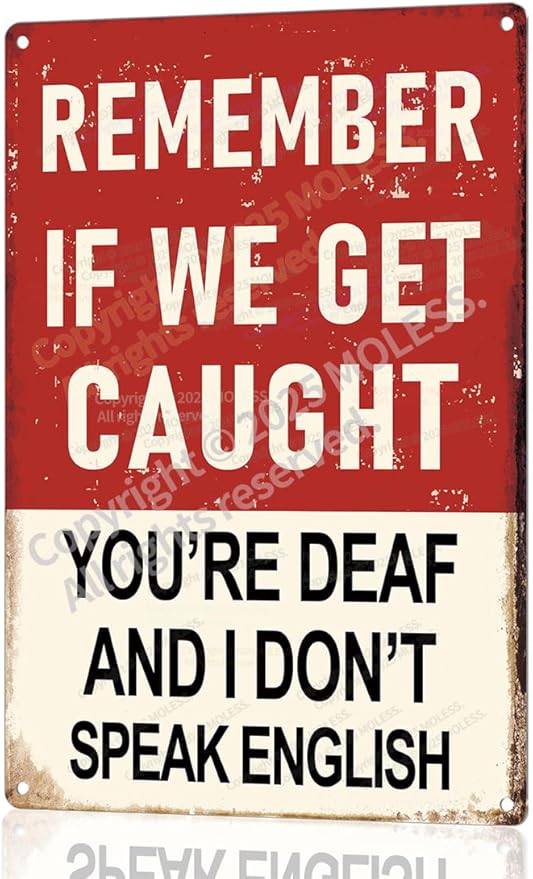 "Remember If We Get Caught" Funny Bar Sign or Man Cave Decor | 12x8″ Durable Vintage Metal Beer Signs Wall Decorations for Home Bar/Basement/Garage/Mancave, 2354