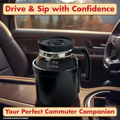 Cupa Joe Coffee Mug – 20oz Borosilicate Glass Diner Pot Mug with Spill-Proof Lid – Funny Novelty Gift for Coffee Lovers, Dads, Office, Travel & More | Borosilicate Glass, Hot & Cold Safe, Fits Most Car Cup Holders, Viral Gag Gift for Coffee Lovers, Dad...