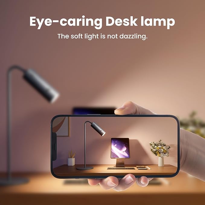 SIEPUNK Cordless Desk Lamp for Home Office, 4 in 1 Multifunctional Rechargeable Touch 3 Colour Table Lamp for Dorm Essentials, Portable Magnetic Bedside Night Desk Light, Ideal for Gifts, Black