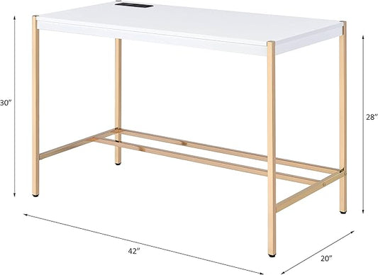 NicBex Laik-DW-00067-DX Desks, 42" W x 20" D x 30" H, White
