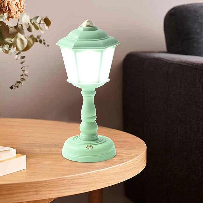 Mini Desk lamp Vintage, LED Desk Lamp Dimmable Table Lamp Reading Lamp with USB Charging Port, Sensitive Control, Eye-Caring Office Lamp,Very beautiful decorative desk lamp (Green)