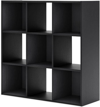 Signature Design by Ashley Langdrew Contemporary 9 Cube Storage Organizer or Bookcase, Black