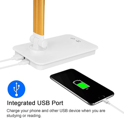 Desk Lamps for Home Office Dimmable LED Desk Lamp with USB Charging Port, Eye Caring Table Lamp, Touch Control with 5 Lighting Modes 3 Level Brightness