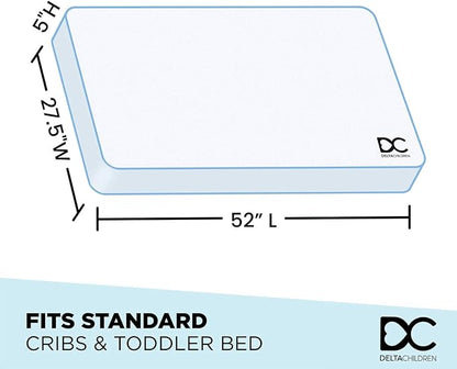 Delta Children Heartland 4-in-1 Convertible Crib, Dark Chocolate + Delta Children Twinkle Galaxy Dual Sided Recycled Fiber Core Crib and Toddler Mattress (Bundle)