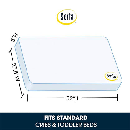 Delta Children Bentley S Series 4-in-1 Crib, Black Cherry Espresso + Serta Perfect Slumber Dual Sided Recycled Fiber Core Crib and Toddler Mattress (Bundle)