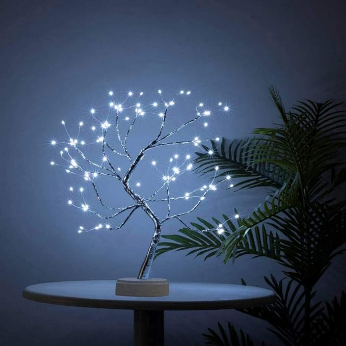 Bonsai Tree Light for Room Decor, Aesthetic Lamps for Living Room, Cute Night Light for House Decor, Good Ideas for Gifts, Home Decorations, Weddings, Christmas, Holidays and More (White, 108 LED)