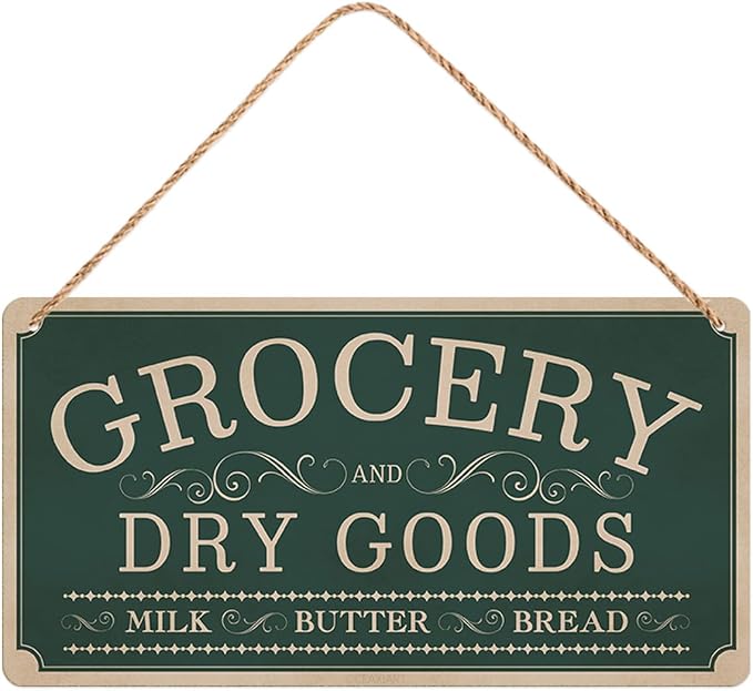 Pantry Sign Rustic Wall Art Print Wooden Signs Funny Home Decor Vintage Poster Retro Hanging Plaque for Farmhouse Kitchen Cafe Bar Grocery Coffee Corner 10x5 Inch (Green)