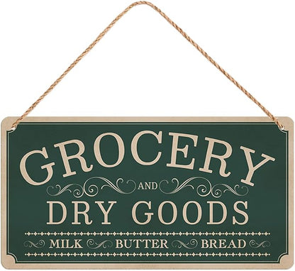 Pantry Sign Rustic Wall Art Print Wooden Signs Funny Home Decor Vintage Poster Retro Hanging Plaque for Farmhouse Kitchen Cafe Bar Grocery Coffee Corner 10x5 Inch (Green)