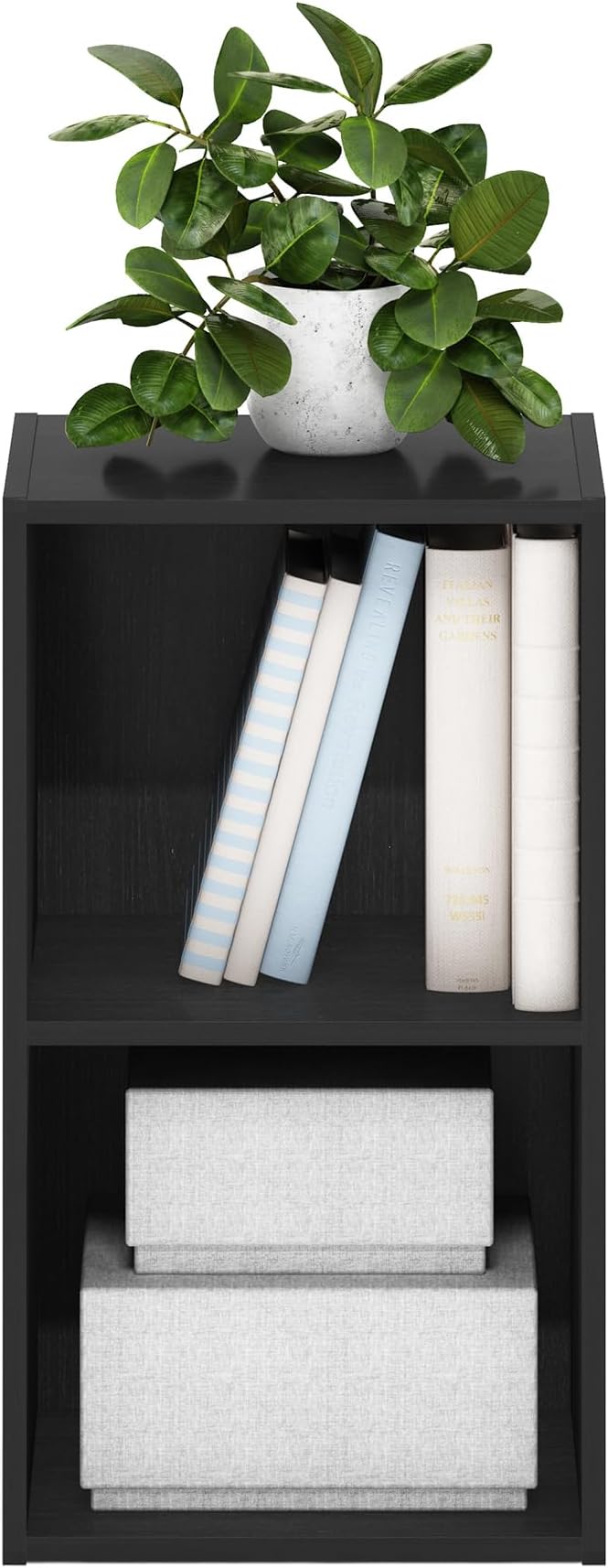 Furinno Luder Bookcase / Book / Storage, 2-Tier Cube, Blackwood