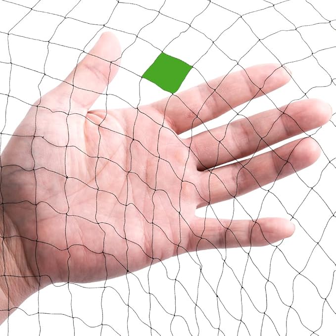 Mist Net Deep Pockets Nylon 110/2D 15mm Mesh Size Bird Netting,Invisible Net,Anti Wind System,Airport Bird Prevention (10x10 ft)