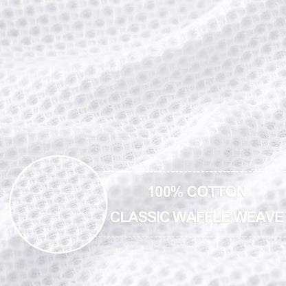 Homaxy 100% Cotton Waffle Weave Kitchen Towels, 3-Pack, White | 13 x 28 Inches, Ultra Soft Absorbent Dish Towels, Quick Drying Cleaning Towels