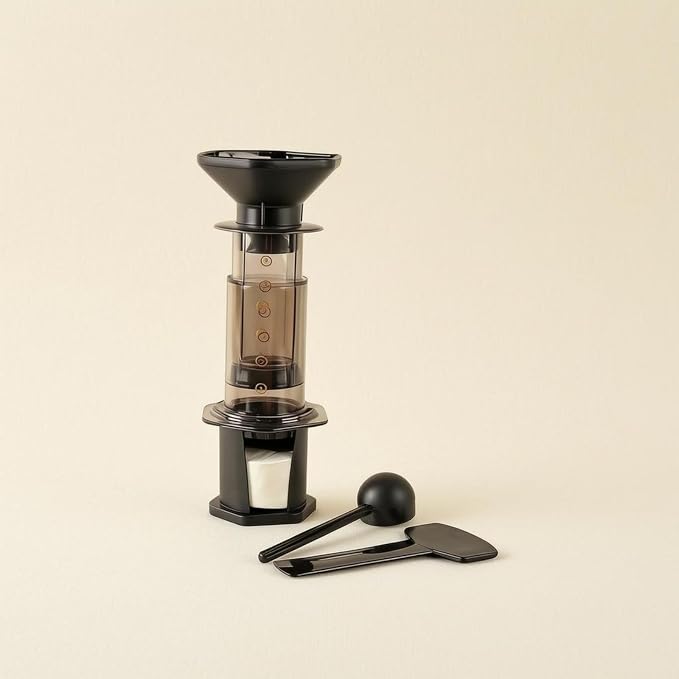 Maker Manual Coffee Brewer Design Transparent Chamber Flat Stand Visual Number Steps Suitable for Domestic Use Home Countertop, Transparent