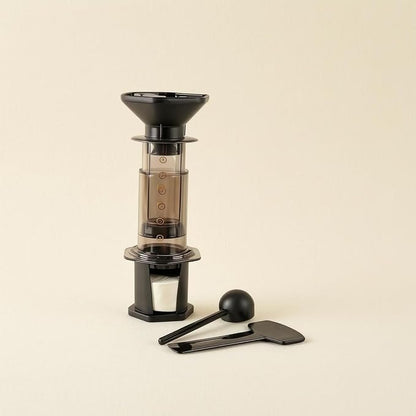Maker Manual Coffee Brewer Design Transparent Chamber Flat Stand Visual Number Steps Suitable for Domestic Use Home Countertop, Transparent