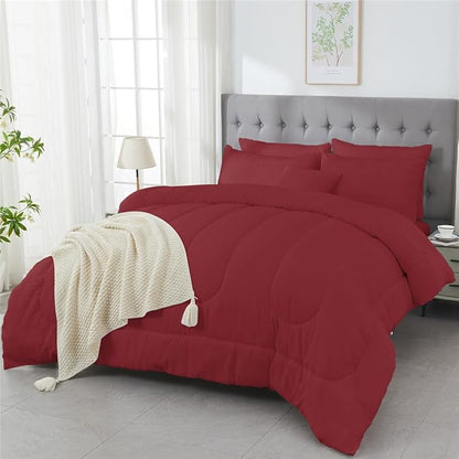 3 Piece Solid Color All Season Bedding Comforter Set Microfiber Soft Lightweight Bedding Set for Kids Teens Adults Room Decor with 1 Comforter and 2 Pillowcases King