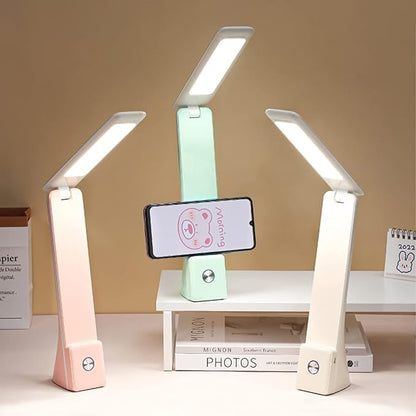 LED Desk Lamp (Green), Cordless Lamp with 3 Lighting Modes, Rechargeable Reading Lamp with Adjustable Arm, Foldable Eye Caring Table Light for Home Office Study