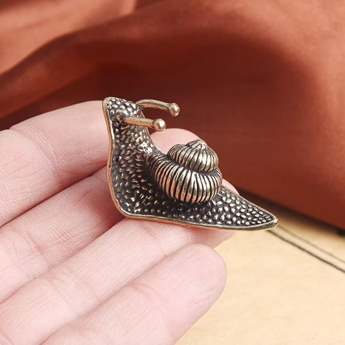 Vintage Solid Brass Small Snail Figurine - Cute Desk Decor for Collectors - Perfect Office or Home Accent(Small Snail)