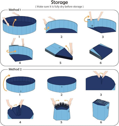 Jasonwell Foldable Dog Pet Bath Pool Collapsible Dog Pet Pool Bathing Tub Kiddie Pool Doggie Wading Pool for Puppy Small Medium Large Dogs Cats and Kids 55.1" Blue