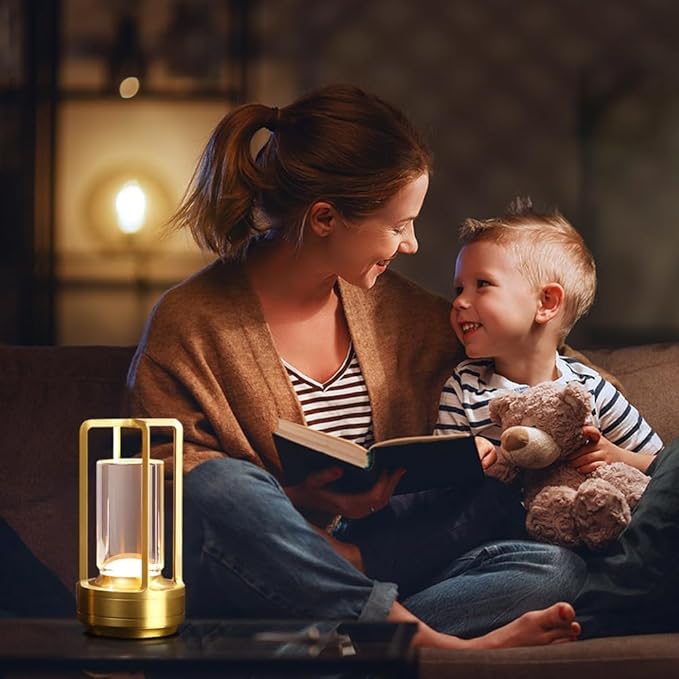Portable Metal Desk Lamp,Cordless LED Table Lamp,Touch Control Rechargeable Lamp,3-Levels Brightness Room Decor Desk Lamp,Bedside Lamp,Night Light (Light Gold)