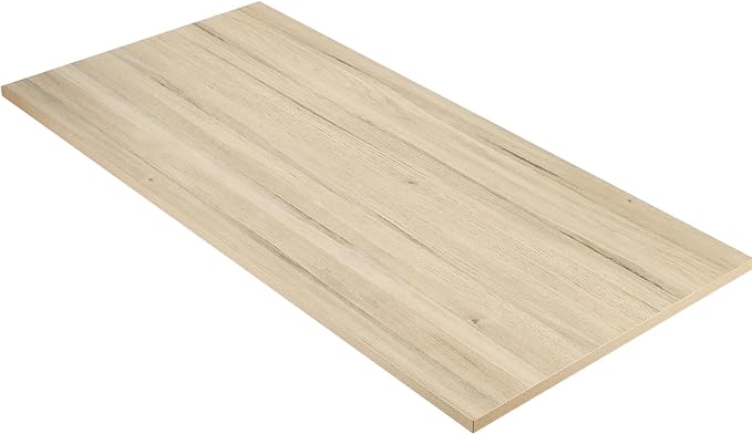 Kaboon Universal Tabletop 45.67"x23.62", Solid One-Piece Melamine Table Top, Double Desk L-Desk DIY, Home and Office, Oak