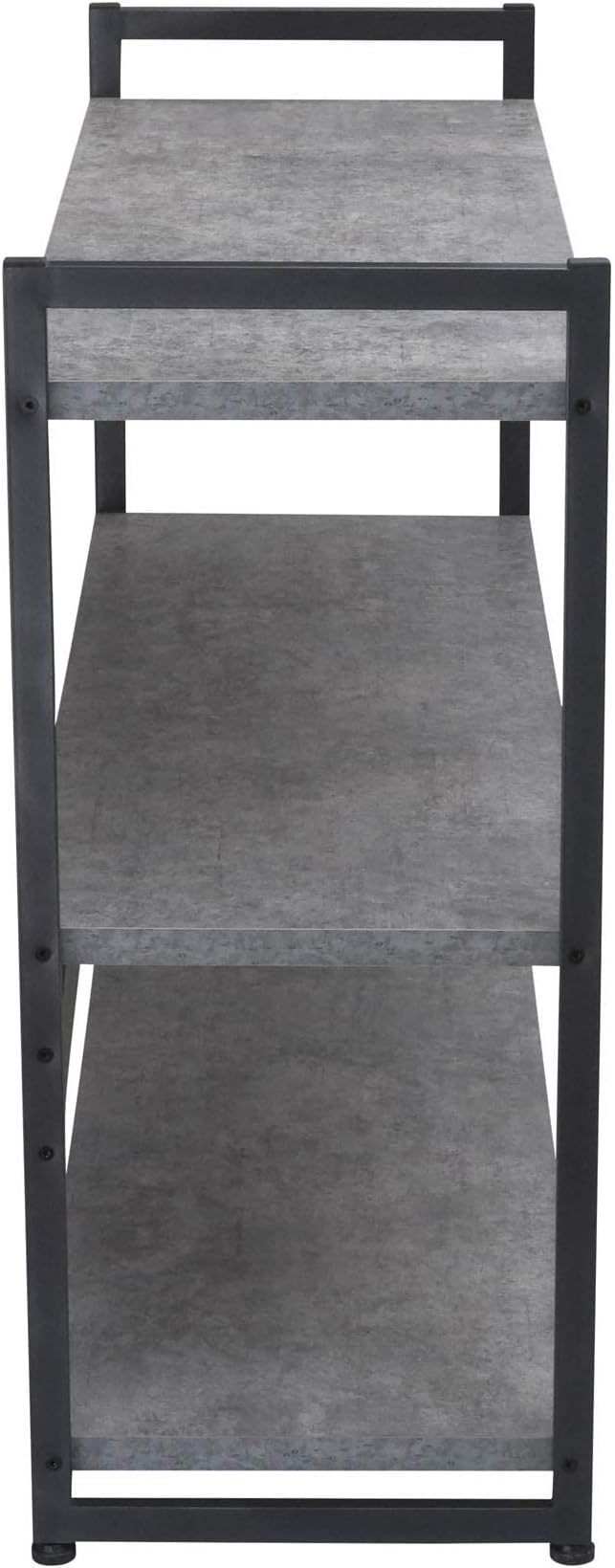 Household Essentials 3 Tier Storage Shelf with Minimalist Metal Frame | 40.5" W x 32.5" H x 13.75" D | Slate Faux Concrete, Grey