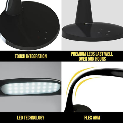 Stella Original Premium 10W LED Desk Task Lamp - Black - Adjustable Dimmable Low Vision Natural Table Light - Bright Macular Degeneration Aid Lighting-Hobby, Crafting, Sewing, Artist, Reading, Office