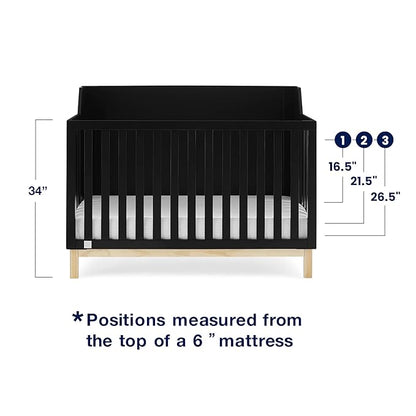 GAP babyGap Oxford 6-in-1 Convertible Crib - Greenguard Gold Certified, Ebony/Natural