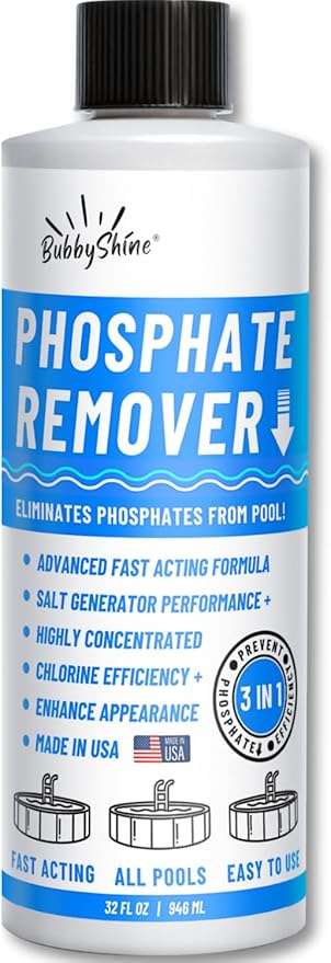 Phosphate Remover - Pool Chemicals, Pool Phosphate Remover, Pool Chemicals For Inground Pools & Above Ground Swimming Pools, Perfect for Pool Openings to Make Your Pool Phosphate Free 32oz