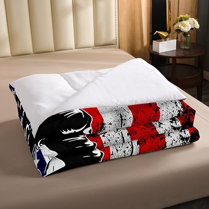 Dirt Bike Comforter Set Queen Motocross Comforter Retro American Flag Bedding Set for Kids Boys Teens Men Grunge Room Decor,Extreme Sports Tie Dye Bed Set Motor Biker Motorcycle Quilt Duvet Set 3 Pcs