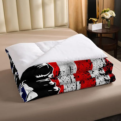 Dirt Bike Comforter Set Twin Motocross Comforter Retro American Flag Bedding Set for Kids Boys Teens Men Grunge Room Decor,Extreme Sports Tie Dye Bed Set Motor Biker Motorcycle Quilt Duvet Set 2 Pcs