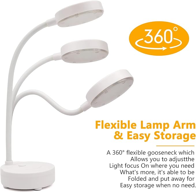 2 Pack LED Desk Lamp, Table Lamp, Desk Lamps for Home Office, 3 Brightness Levels with USB Charging Port, Desk Light Touch Control with Adjustable Gooseneck for Reading (2 Pack, Modern)