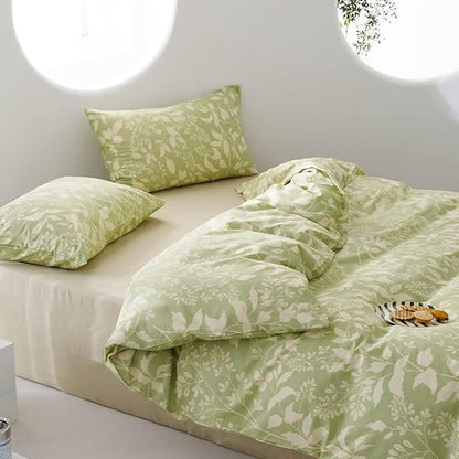 Green Botanical Comforter Set Queen Sage Floral Comforter Women Girls Matcha Green Floral Plant Quilts Garden Bohemian Sage Green Blanket Rustic Leaf Blossom Queen Bed Comforter Queen