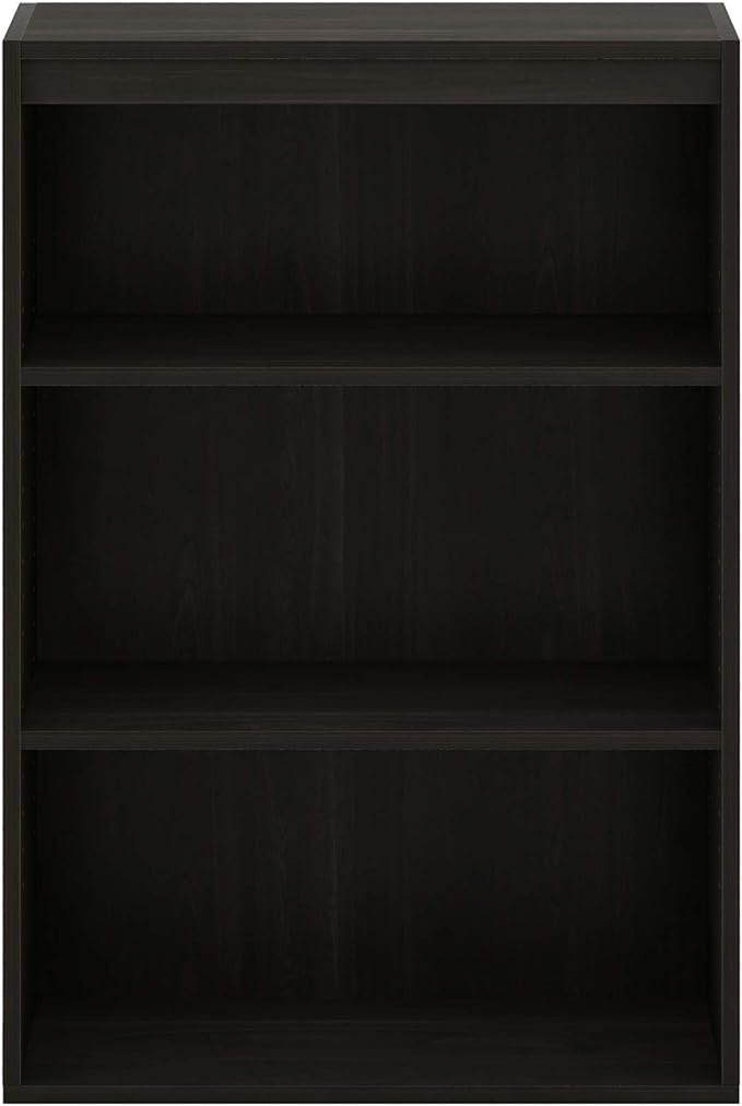 Furinno Pasir 3-Tier Open Shelf Bookcase, Dark Espresso