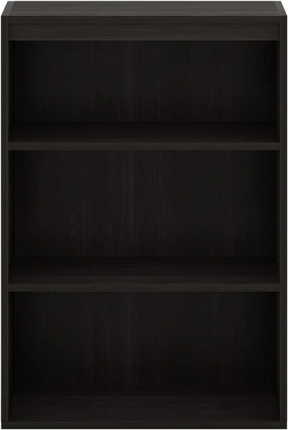 Furinno Pasir 3-Tier Open Shelf Bookcase, Dark Espresso