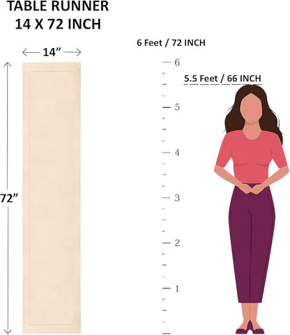 Solino Home Linen Table Runner 72 Inches Long - 100% Pure Linen Pastel Green Table Runner 14 x 72 Inch - Fete