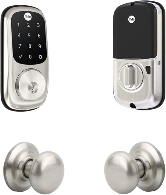 Yale Assure Touchscreen with Z-Wave with Cambridge Knob - Works with Ring Alarm, Samsung Smartthings, Wink, ADT and More