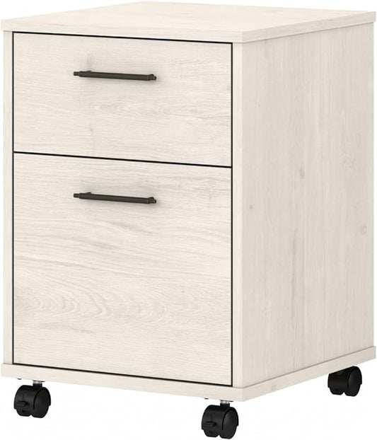 Bush Furniture Key West 2-Drawer Mobile File Cabinet, Letter/Legal, Linen White Oak, 15.75-Inch (KWF116LW-03)