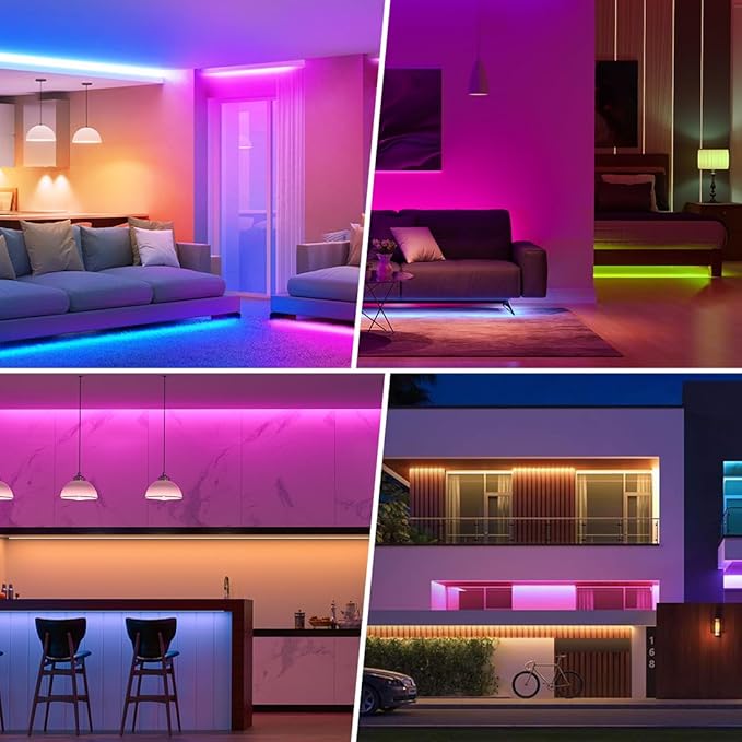 BTF-LIGHTING RGBCCT 5 Colors in 1 LED 5050SMD RGBWW RGB+Dimmable Tunable Color Temperature 2700K-6500K 16.4ft 60LEDs/m 300LEDs DC12V Multi-Colored Tape Lights IP65 White PCB(No Adapter or Controller)
