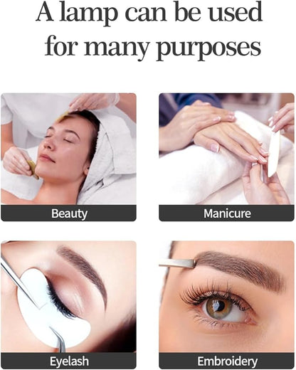 Yoidesu Half Moon Nail Desk Lamp, 27.5inch 3200K to 5600K Dimmable LED Lash Light 40W 320LED 2000LM Beauty Light for Skincare Eyebrows Nail Art Tattoo Facial Spa, Adjust Brightness