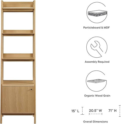 Modway 21" Bookshelf Display Case in Oak