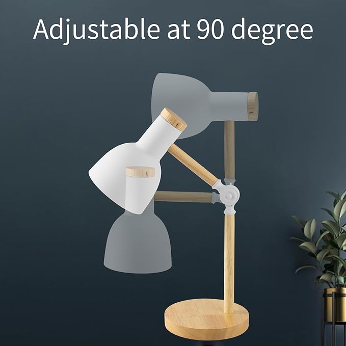 himmel Table Lamp, Adjustable Wooden Table Lamp, Children's Desk Lamp for Bedroom, Living Room, E27 Base Reading Next Lamp