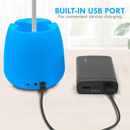 Aduro U-Light Aduro U-Light Desk Lamp Table Light with Wireless Speaker & Phone Stand Desk Organizer, Flexible Gooseneck Table Lamp - Perfect for Home Office Blue