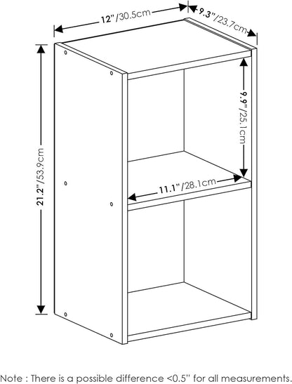 Furinno Luder Bookcase / Book / Storage, 2-Tier Cube, Blackwood