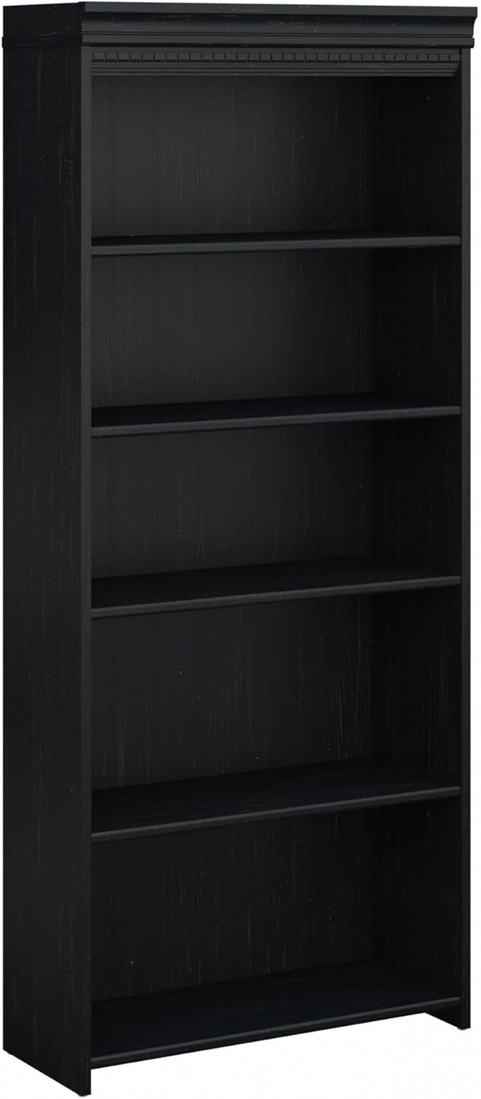 Bush Furniture Fairview Tall 5 Shelf Bookcase in Antique Black