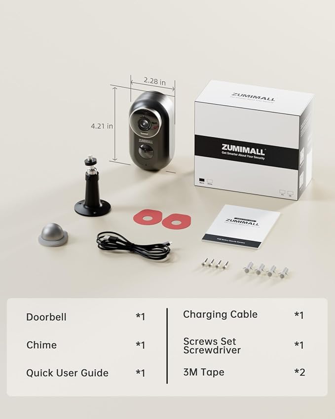 ZUMIMALL Security Cameras Wireless Outdoor,2K Cameras for Home Security, Outdoor/Indoor Camera Battery Powered, 2.4G WiFi, Magnetic Mount,3MP Color Night Vision/Siren/PIR/AI/Cloud/Alexa