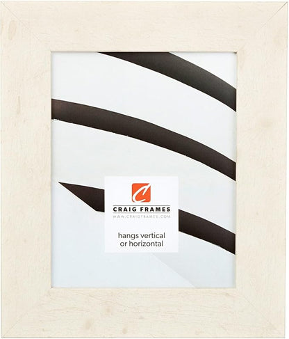 Craig Frames 8x12 Rustic White Picture Frame for Posters and Photos | Displays photos and prints behind clear glass, ready to hang, made in the USA