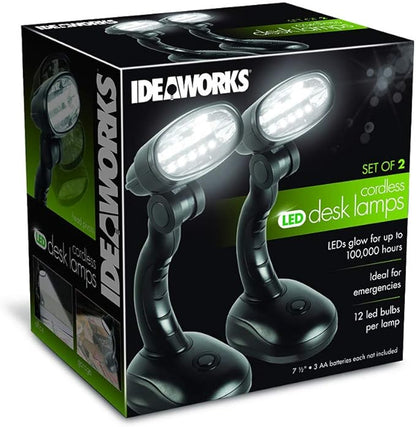 IdeaWorks ZB6173BLK Black S/2 LED Desk Lamps-Matte