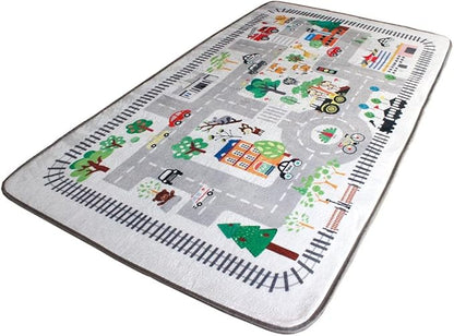 Kids Rug Play Mat, City Life Great for Playing with Cars for Bedroom Playroom,Soft Carpet (2.6'x5')
