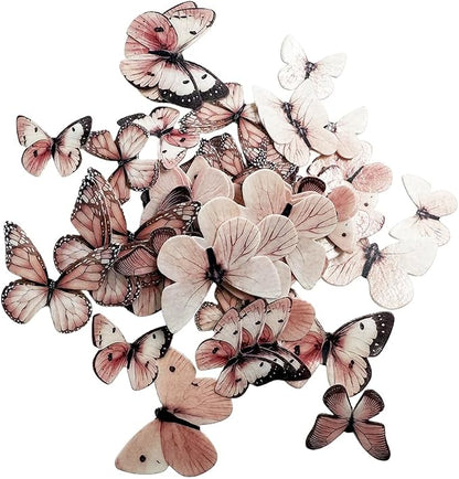 80-Piece Edible Wafer Paper Pink Butterfly Cake Decorations – Rice Paper Butterfly Toppers, Icing Decor for Birthday Cakes, Cupcakes, Cookies, and Desserts – Pastel Pink Theme