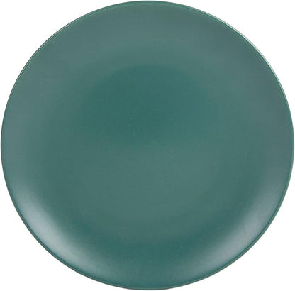 10 Strawberry Street Wazee Matte 8.25" Coupe Salad Plate, Set of 6, Emerald Green