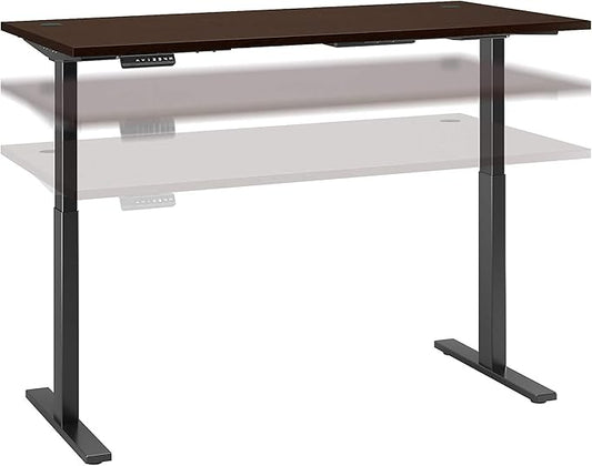 Bush Business Furniture Move 60 Electric Ergonomic Sit-Stand Computer Table for Home and Professional Office, 72W x 30D, Mocha Cherry